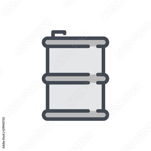 Oil barrel color line icon. Drum container for liquid vector outline colorful sign.