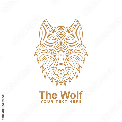 line art design of a wolf's head