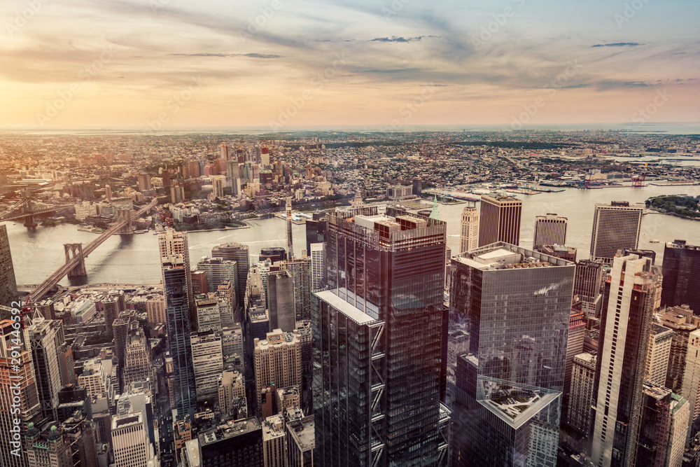 Fototapeta premium Manhattan and Hudson river skyline in New York City, the USA.