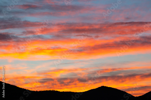Sunset over the little Karoo town of Steytlerville in the Eastern Cape province, South Africa