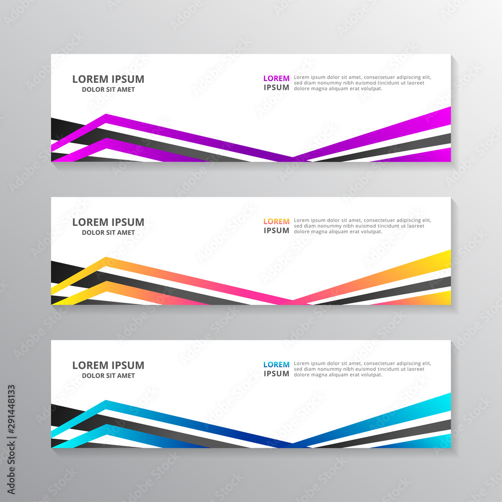 Fototapeta premium Business Banner Template, Layout Background Modern Design, Corporate Geometric web header or footer in gradient color