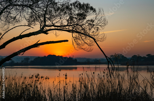 Sunrise over Rietvlei dam outside Pretoria, South Africa.