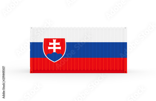3D Illustration of Cargo Container with Slovakia Flag on white background with shadows. Delivery, transportation, shipping freight transportation. Free Download 3D Illustration of Cargo Container with Slovakia Flag on white background with shadows. Delivery, transportation, shipping freight transportation. - GFXLoad