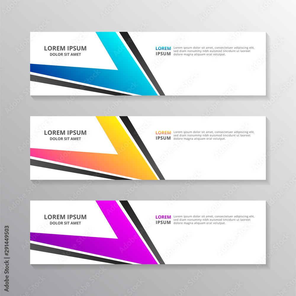 Business Banner Template, Layout Background Modern Design, Corporate Geometric web header or footer in gradient color