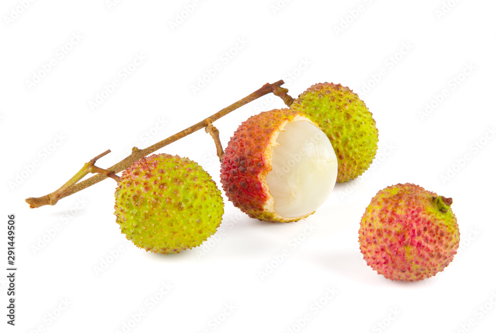 Fresh litchi isolated on white background. Fresh litchi isolated on white background.