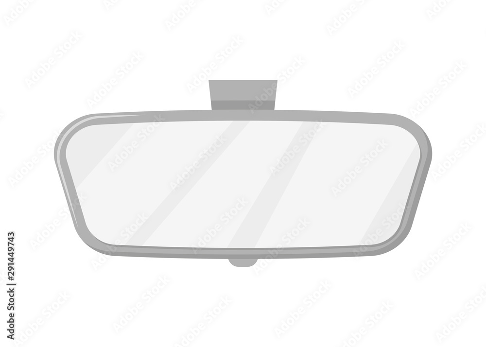 Fototapeta premium car rear view mirror flat isolated on white background