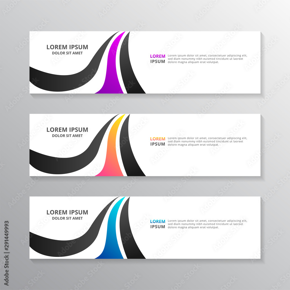 Fototapeta premium Business Banner Template, Layout Background Modern Design, Corporate Geometric web header or footer in gradient color