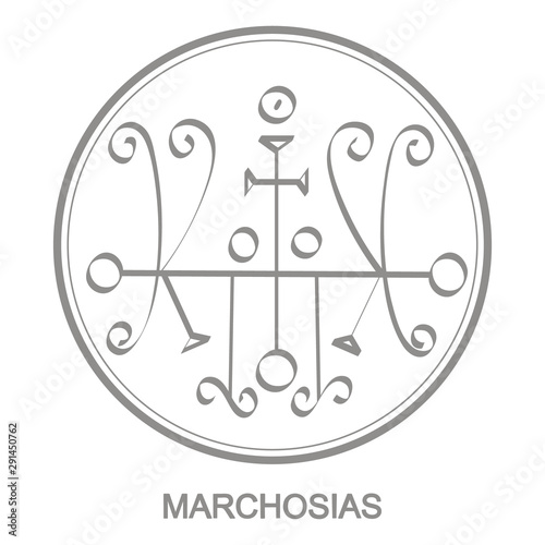 Vector icon with symbol of demon Marchosias. Sigil of Demon Marchosias photo