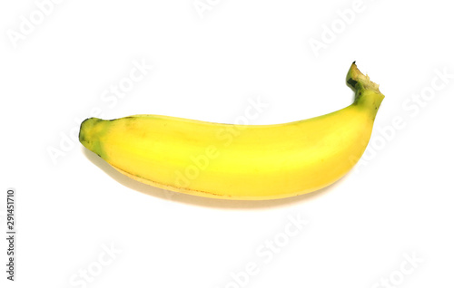 Yellow banana curve isolate on white background