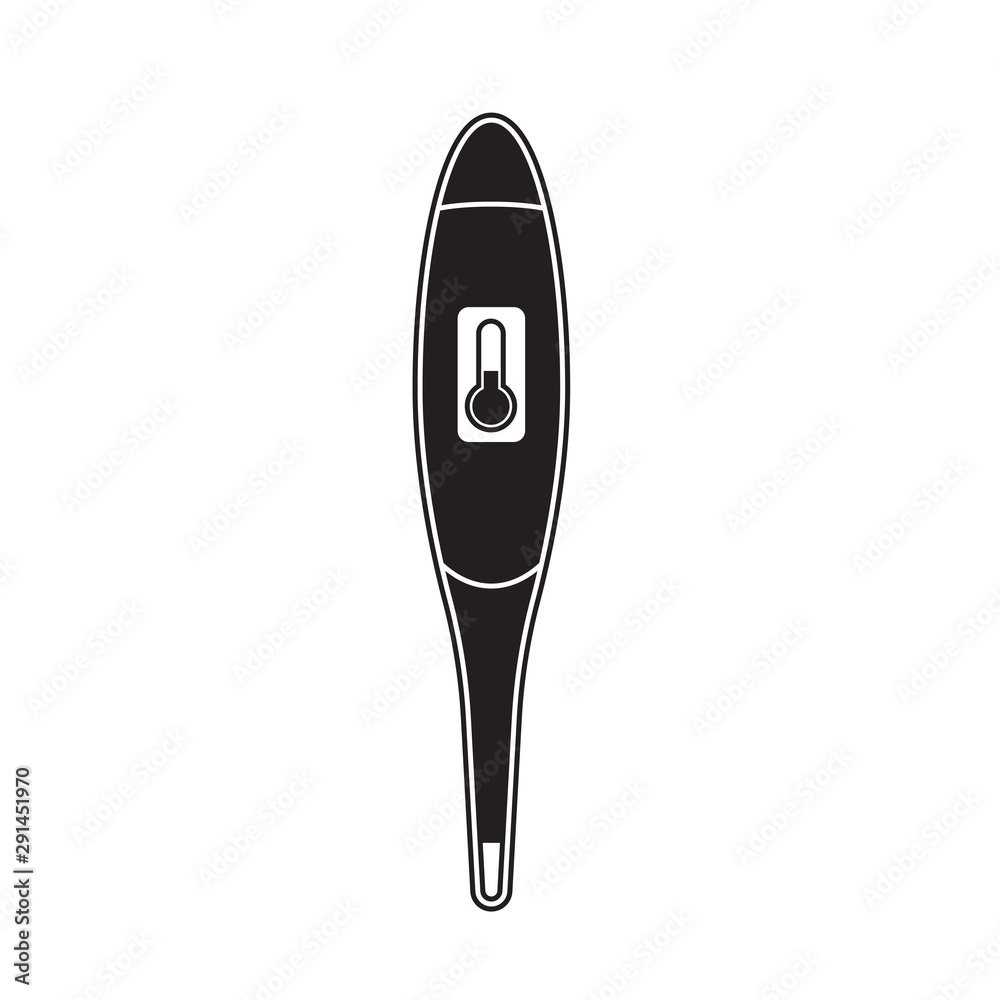 Axillary digital thermometer glyph icon. Body temperature measuring. Electronic thermometer with normal temperature. Medical device. Silhouette symbol. Negative space. Vector isolated illustration Axillary digital thermometer glyph icon. Body temperature measuring. Electronic thermometer with normal temperature. Medical device. Silhouette symbol. Negative space. Vector isolated illustration