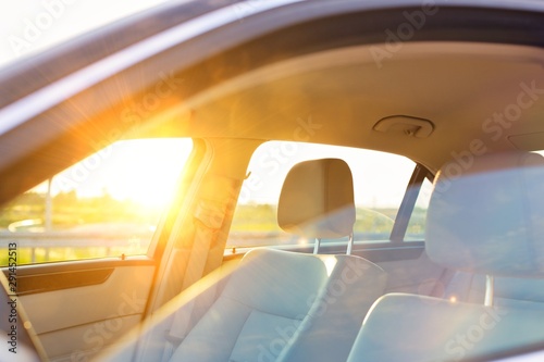 Close up photo of car interior