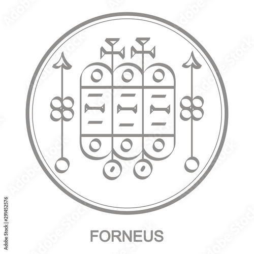 Vector icon with symbol of demon Forneus. Sigil of Demon Forneus