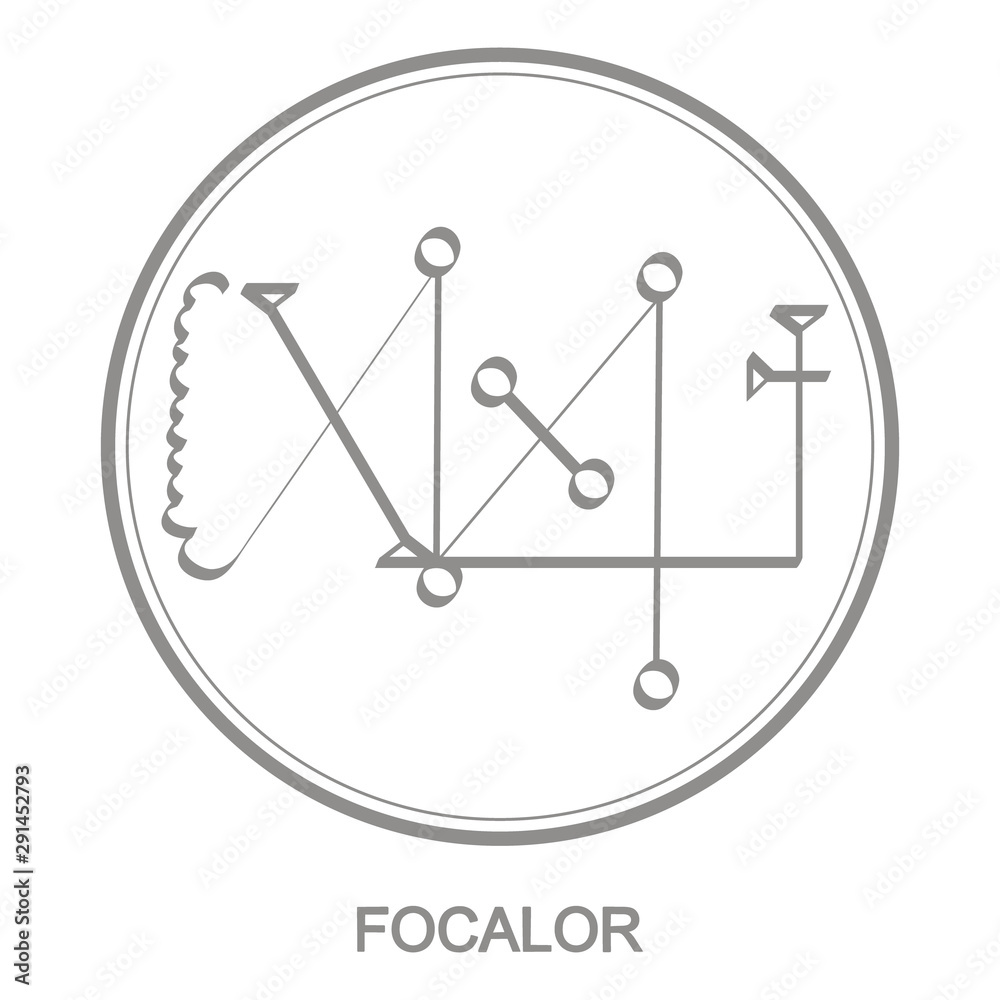 Vector icon with symbol of demon Focalor. Sigil of Demon Focalor Stock ...