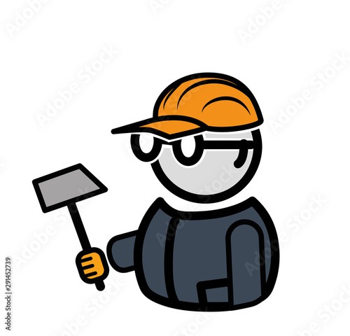 Builder line icon, build and repair, construction worker sign vector graphics, a linear pattern on a white background, eps 10. Construction worker Vector 