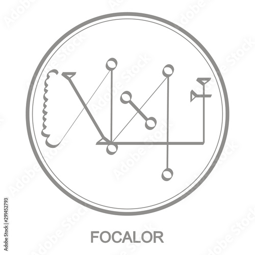 Vector icon with symbol of demon Focalor. Sigil of Demon Focalor