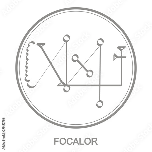 Vector icon with symbol of demon Focalor. Sigil of Demon Focalor photo