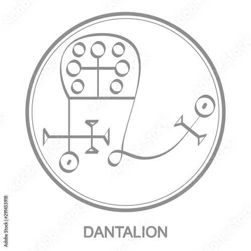 Vector icon with symbol of demon Dantalion. Sigil of Demon Dantalion photo