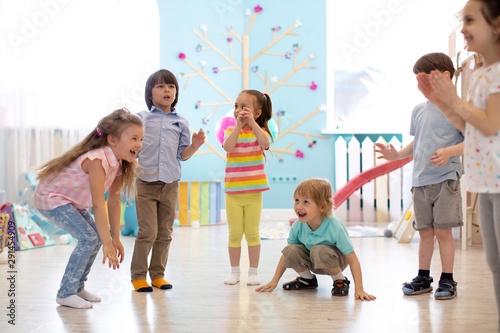 Leisure of preschool children. Acting and developing games for kids in kindergarten