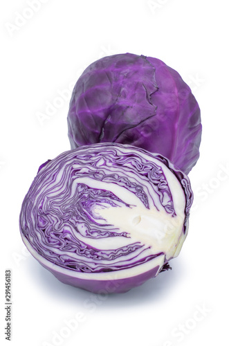 Purple cabbage isolated on white background photo