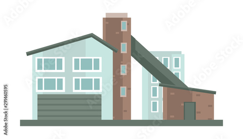 Chemical factory or plant, ironwork or storehouse, industrial zone