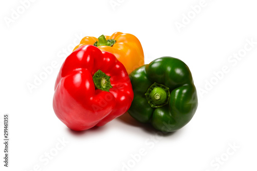 Group of bell peppers isolated on white background. © Nikolay