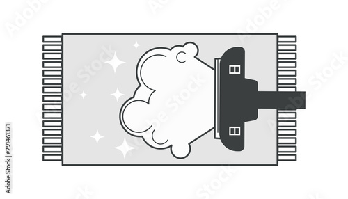 Carpet cleaning, vacuum cleaner or hoover and foam isolated icon