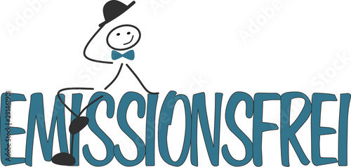Strichmännchen lebt Emissionsfrei