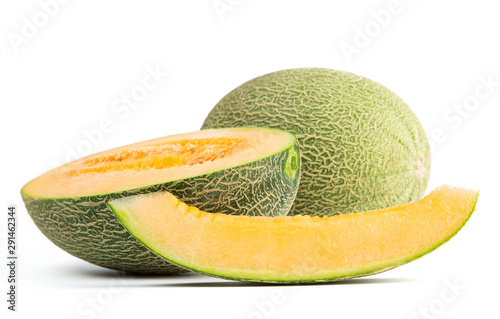Fresh Hami melon isolated on white background.