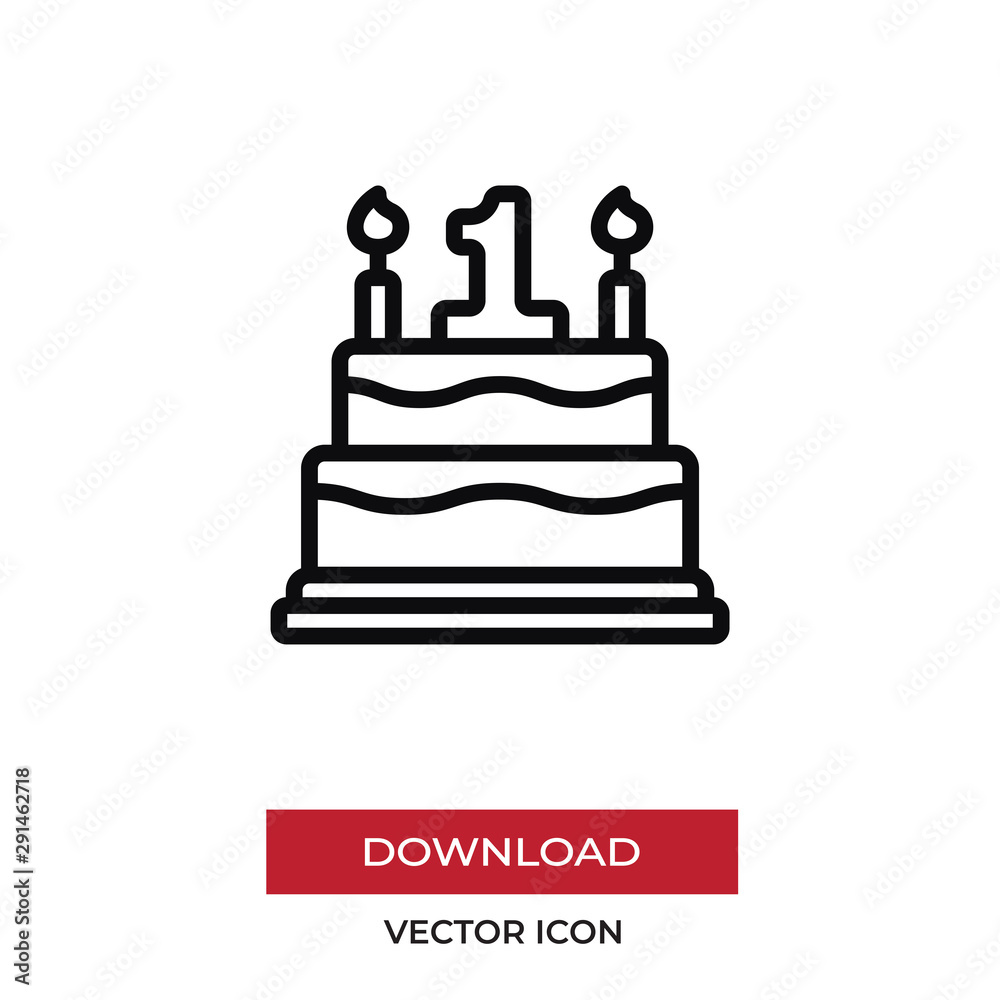 Birthday cake vector icon in modern style for web site and mobile app Birthday cake vector icon in modern style for web site and mobile app