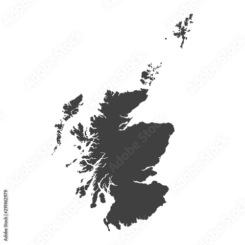 Scotland map in black color on a white background