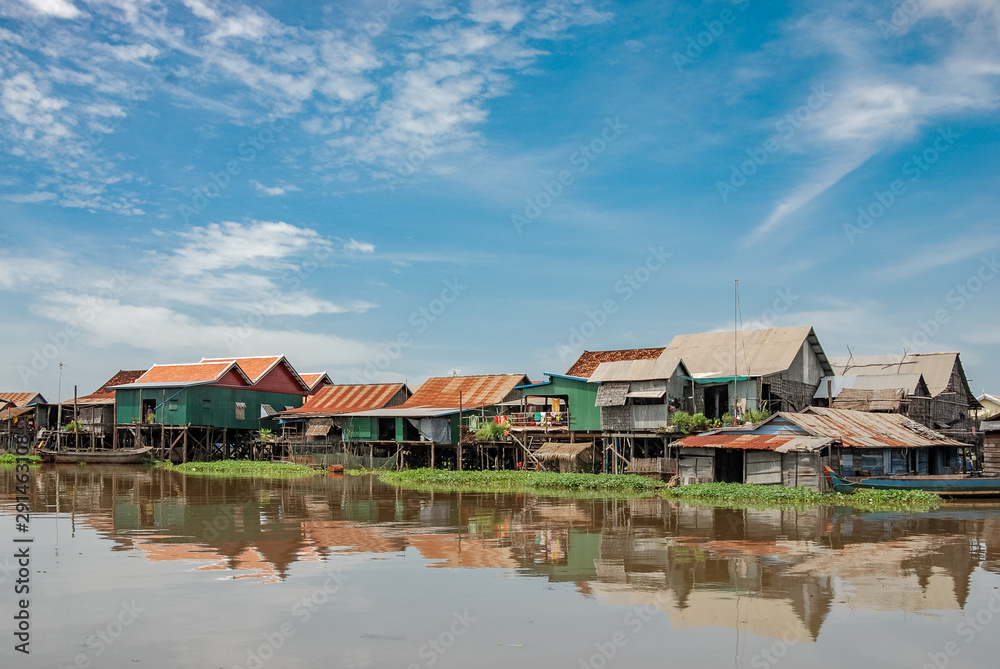 Floating village of Kampong Khleang along the Tonle Sap lake, Cambodia Floating village of Kampong Khleang along the Tonle Sap lake, Cambodia
