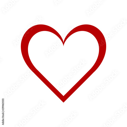 Red heart, icon. Abstract concept. Vector illustration on white background.