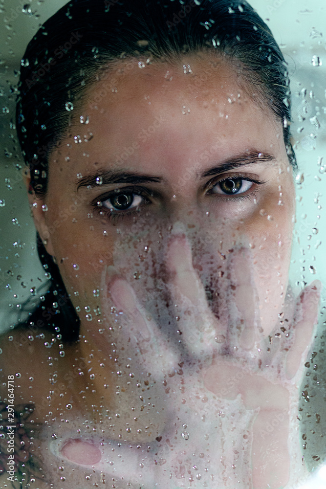 young woman in water
