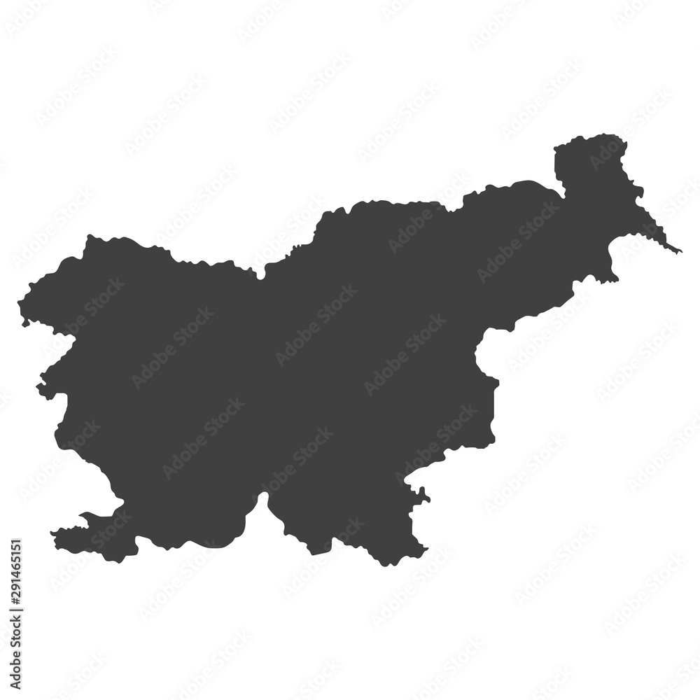 Slovenia map in black color on a white background