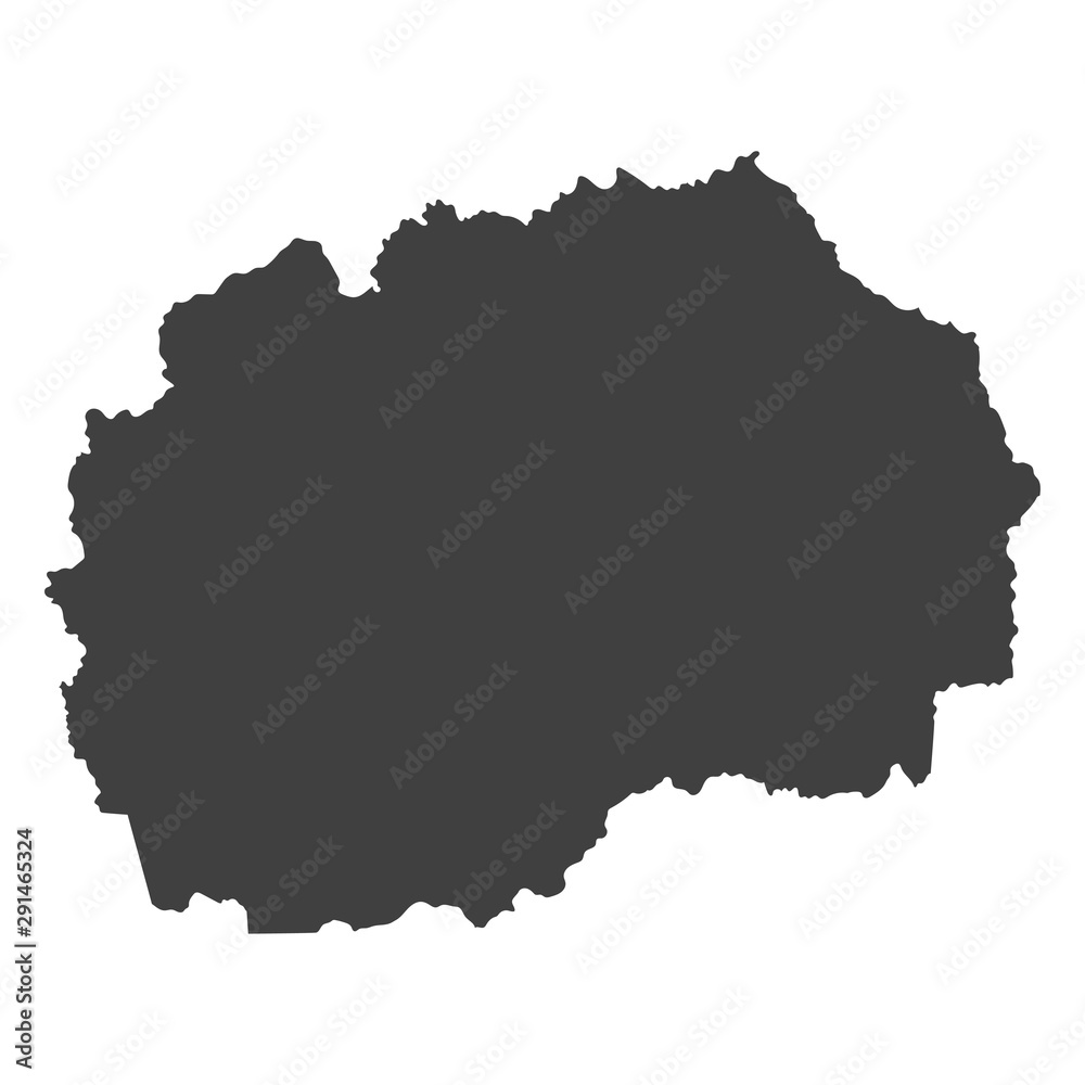 Macedonia map in black color on a white background