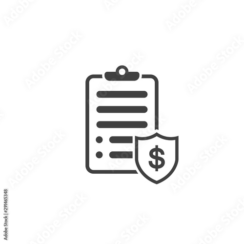 Penalty document icon in black color on a white background