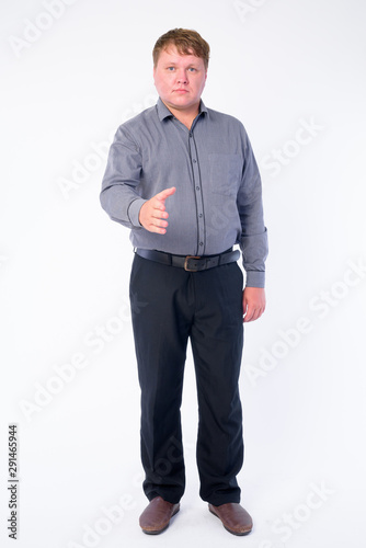 Full body shot of overweight businessman giving handshake © Ranta Images