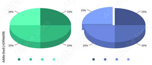 Pie chart. Isolated on whit...