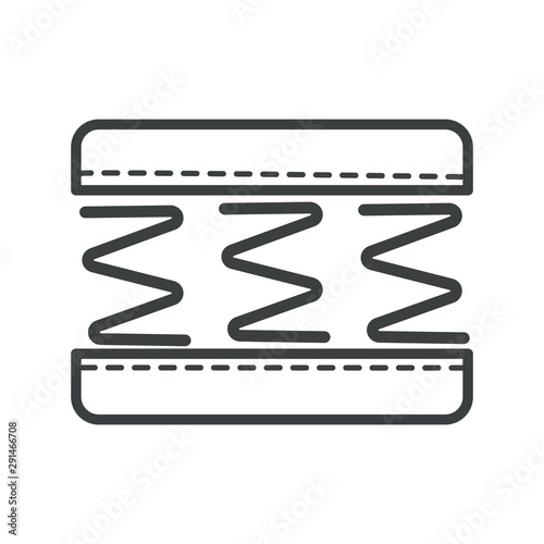 Orthopedic mattress with springs and memory foam, isolated icon