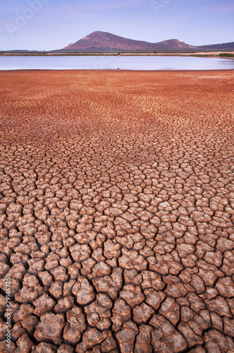 Dry lagoon of the Ratosa in the north of Malaga. Climate change