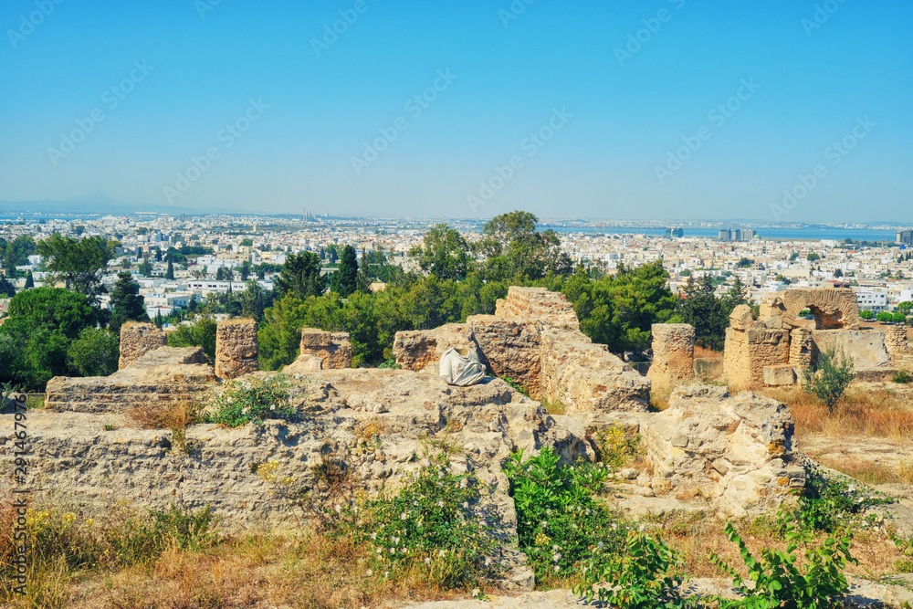 The ruins of Hannibal's house in Carthage - Carthaginian commander of the Punic wars with Rome.