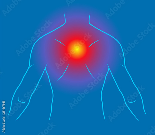 Back pain line illustration