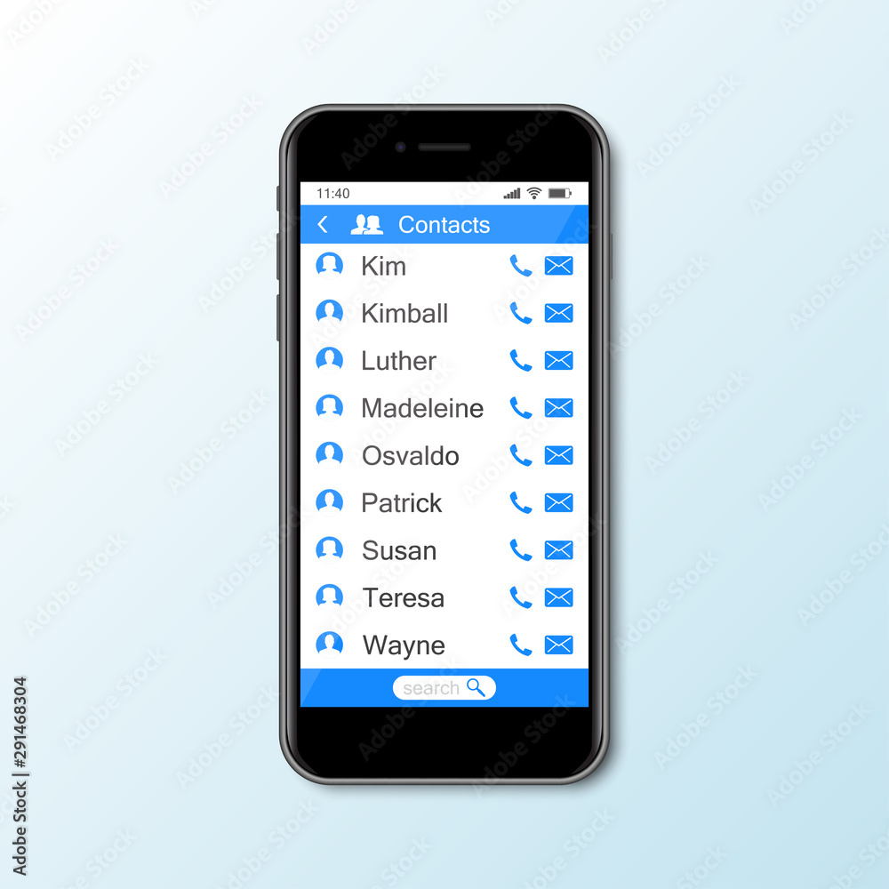 Mockup with smartphone with messenger window for social media Mockup with smartphone with messenger window for social media