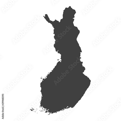 Finland map in black color on a white background