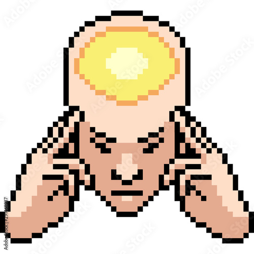 vector pixel art psychic power