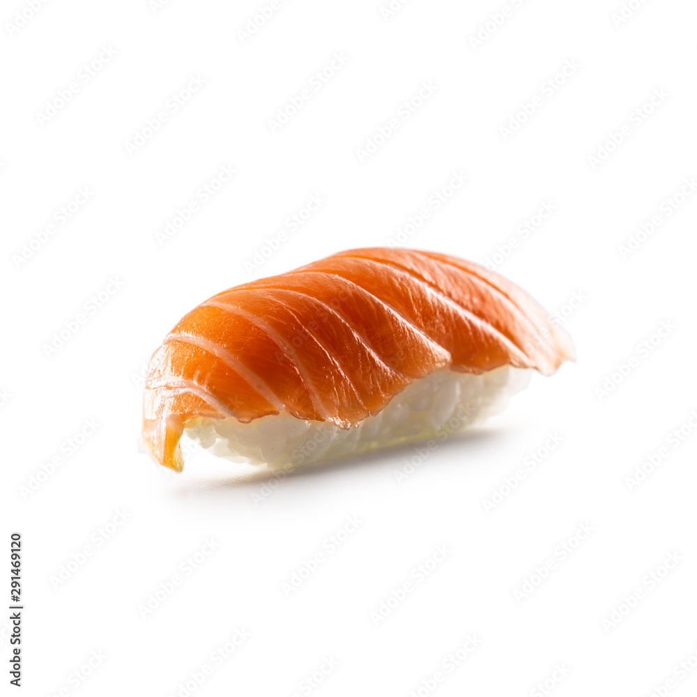 Sushi nigiri different types isolated on white background