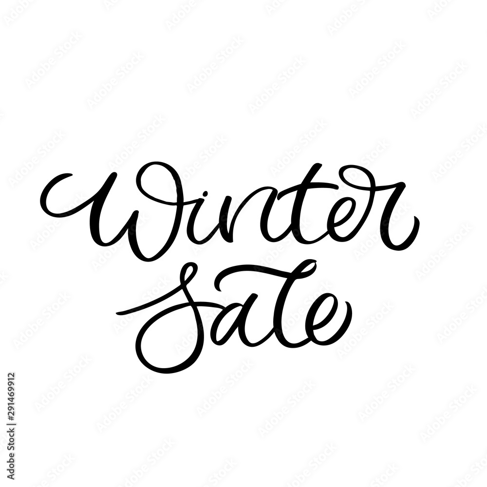 Hand drawn lettering card. The inscription: Winter sale. Perfect design for greeting cards, posters, T-shirts, banners, print invitations. Christmas card.