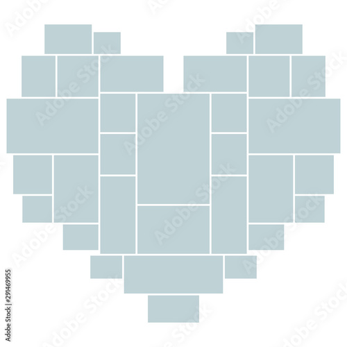 Vector Valentine’s Day Mood Board. Creative Theme Mood Board, Logo Template, Collage Frames with Universal Colour Palette. Picture Display & Montage. - Vector