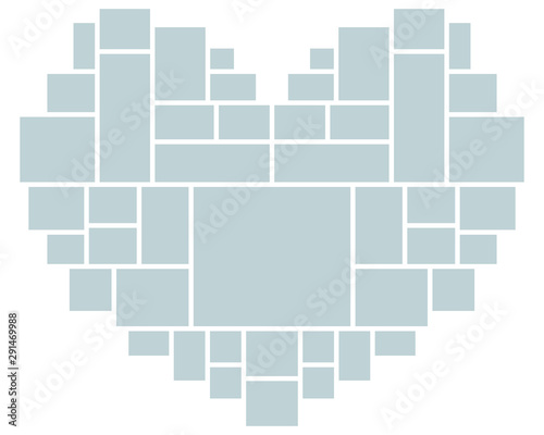 Vector Valentine’s Day Mood Board. Creative Theme Mood Board, Logo Template, Collage Frames with Universal Colour Palette. Picture Display & Montage. - Vector