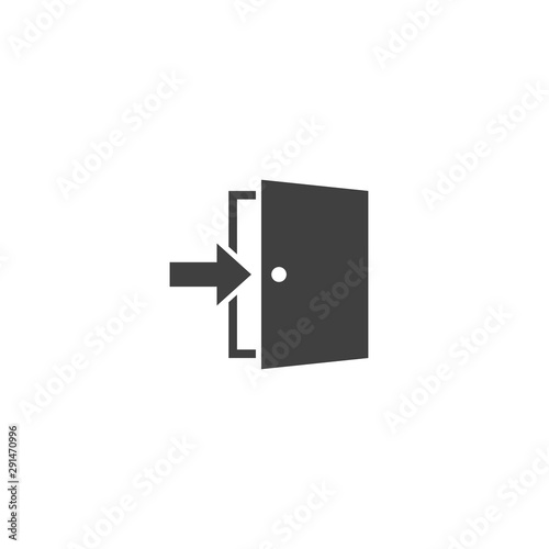 Exit icon in black color on a white background